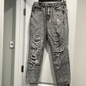 Gray American Eagle AEO Distressed Jeans Sz8
